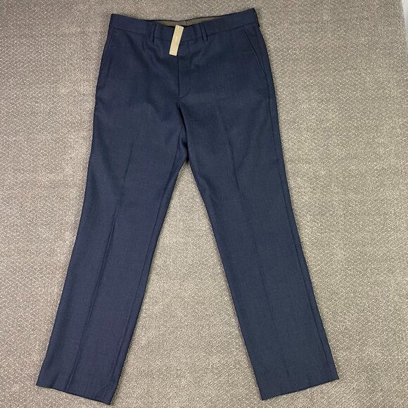 J.CREW Bowery Wool Dress Pants Trousers Blue Men's 36 x 34 Measures 37 x 33 NWT - Picture 1 of 16